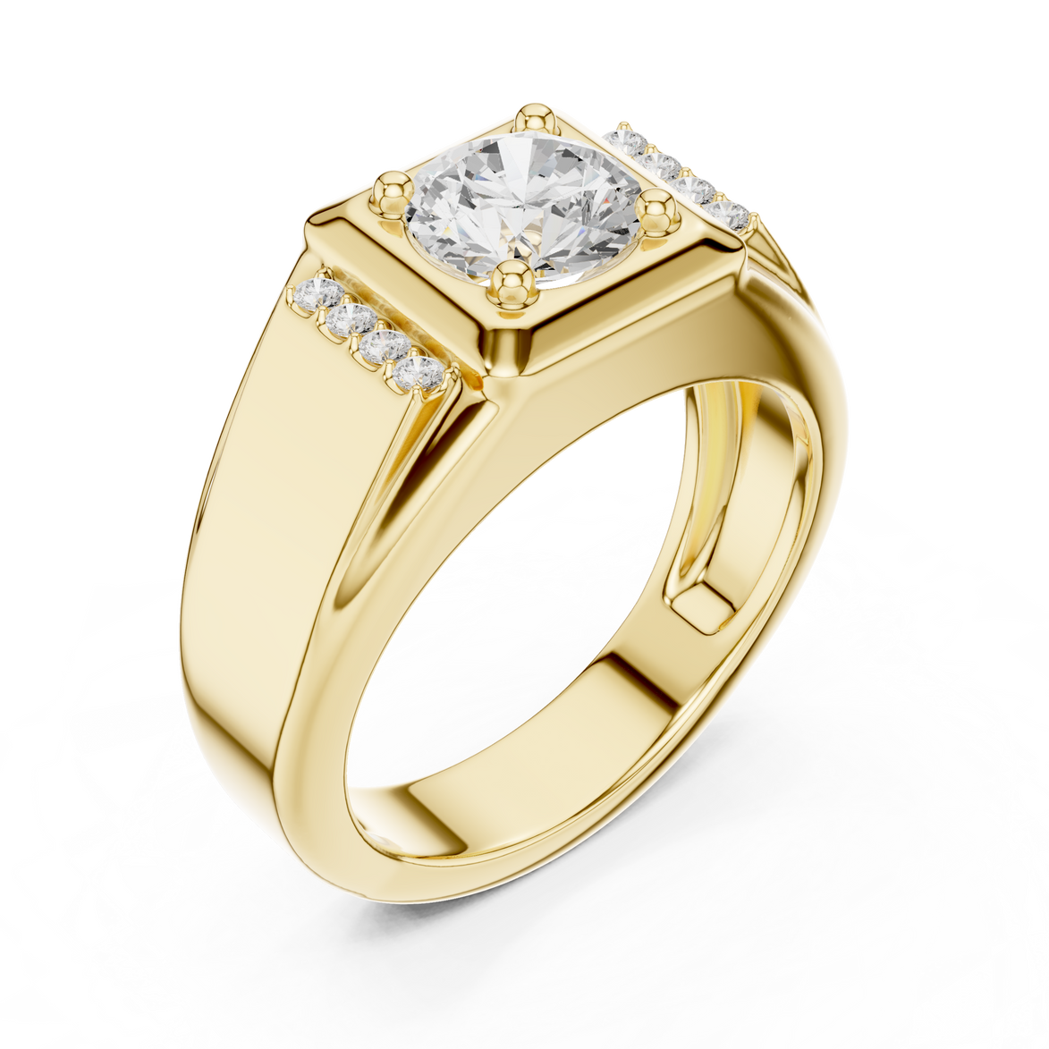 Men’s diamond signet ring