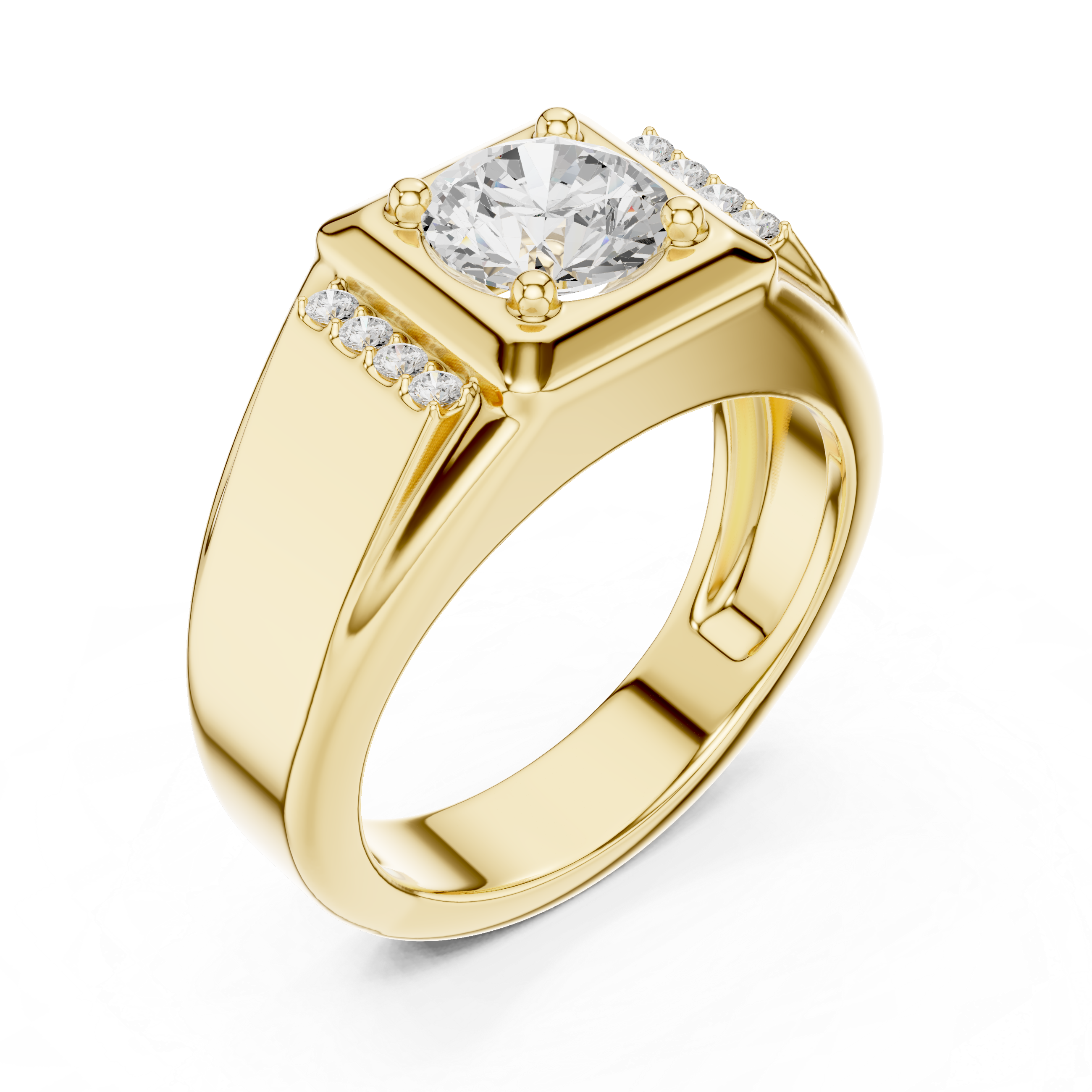 Men’s diamond signet ring