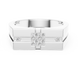 Modern men’s geometric diamond signet ring in gold by Signora Jewels