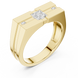 Modern men’s geometric diamond signet ring in gold by Signora Jewels