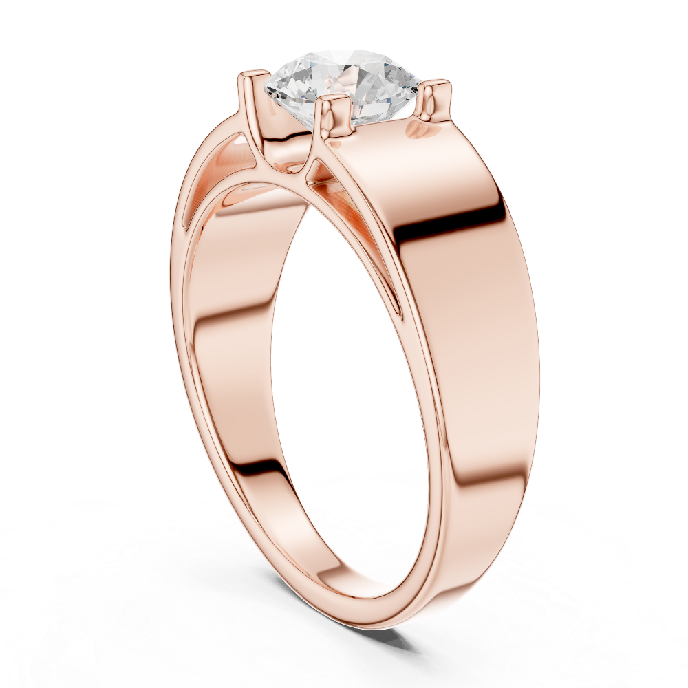 Men’s solitaire diamond ring in gold with round lab grown diamond by Signora Jewels