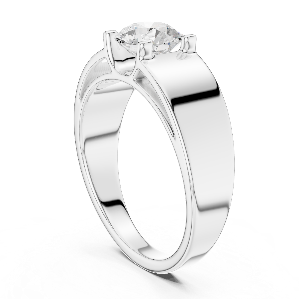 Men’s solitaire diamond ring in gold with round lab grown diamond by Signora Jewels