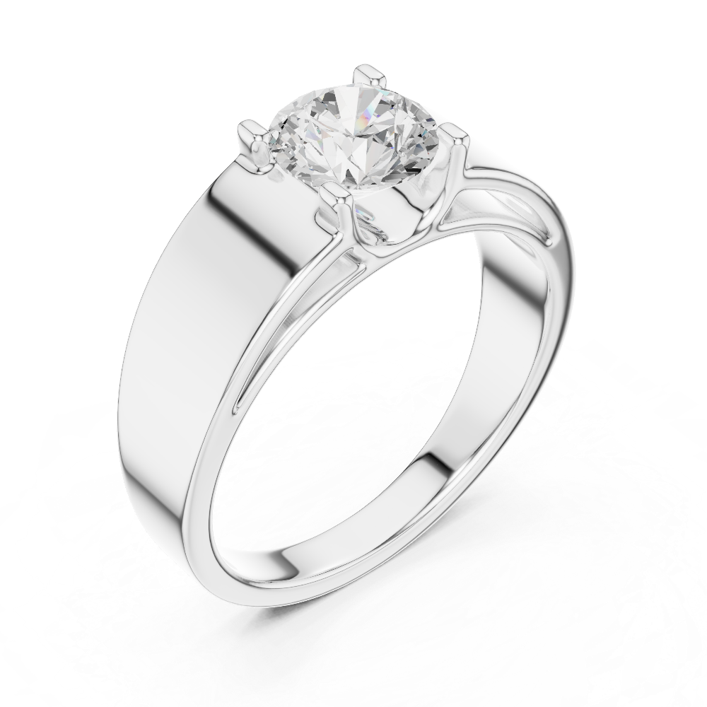 Men’s solitaire diamond ring in gold with round lab grown diamond by Signora Jewels