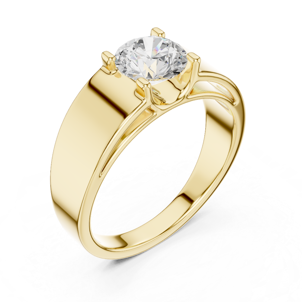 Men’s solitaire diamond ring in gold with round lab grown diamond by Signora Jewels