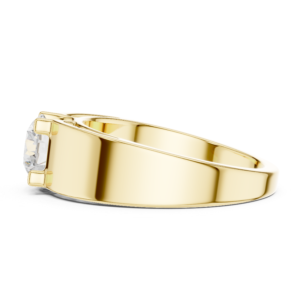 Men’s solitaire diamond ring in gold with round lab grown diamond by Signora Jewels
