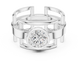 Men’s bezel diamond ring in gold with round lab grown diamond by Signora Jewels