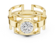 Men’s bezel diamond ring in gold with round lab grown diamond by Signora Jewels