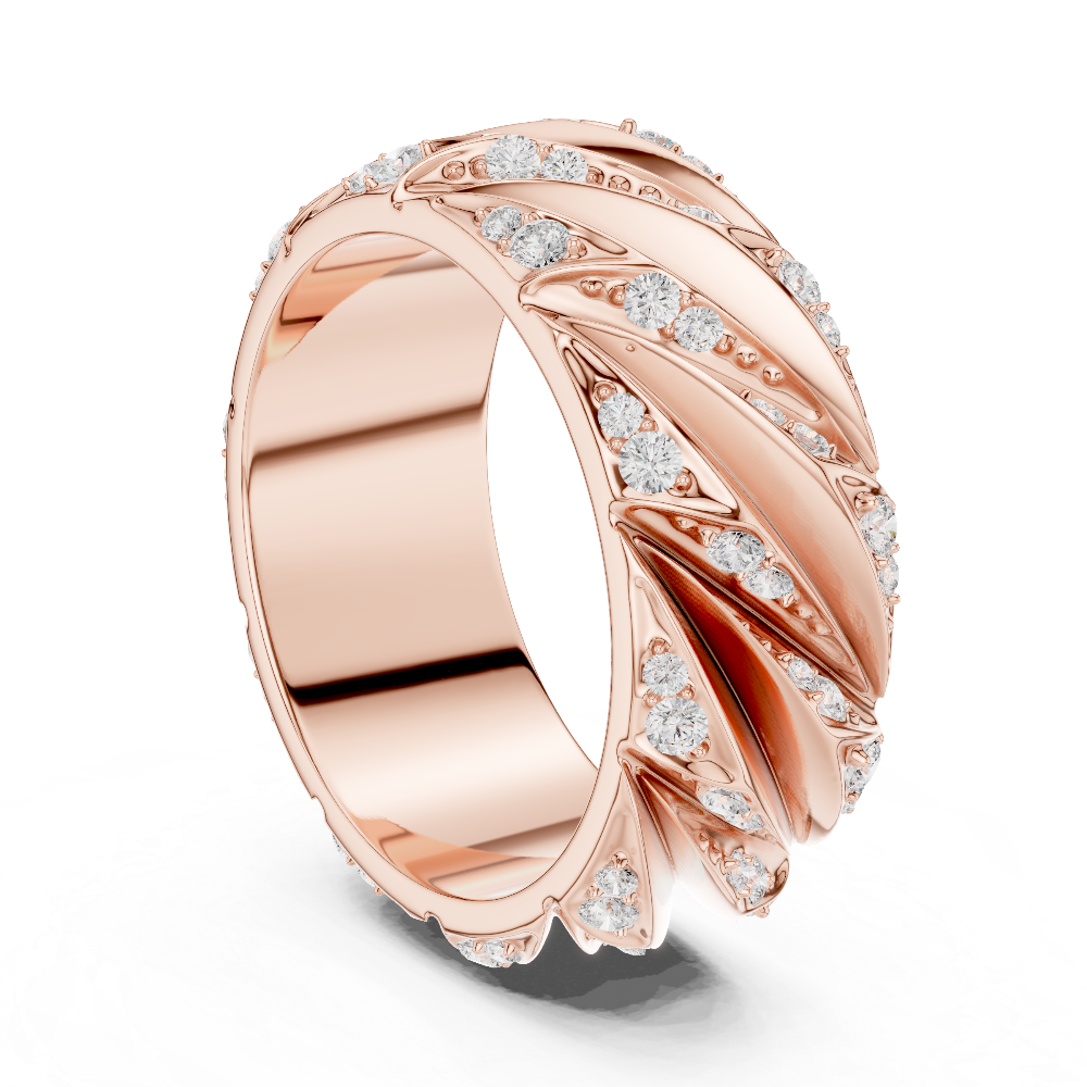 Men’s crossover diamond band ring in gold with lab grown diamonds by Signora Jewels