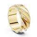 Men’s crossover diamond band ring in gold with lab grown diamonds by Signora Jewels