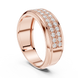 Men’s multi-row diamond wedding band in gold with lab grown diamonds by Signora Jewels