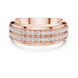 Men’s multi-row diamond wedding band in gold with lab grown diamonds by Signora Jewels