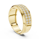 Men’s multi-row diamond wedding band in gold with lab grown diamonds by Signora Jewels