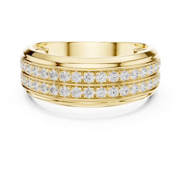 Round Diamond Double Row Band