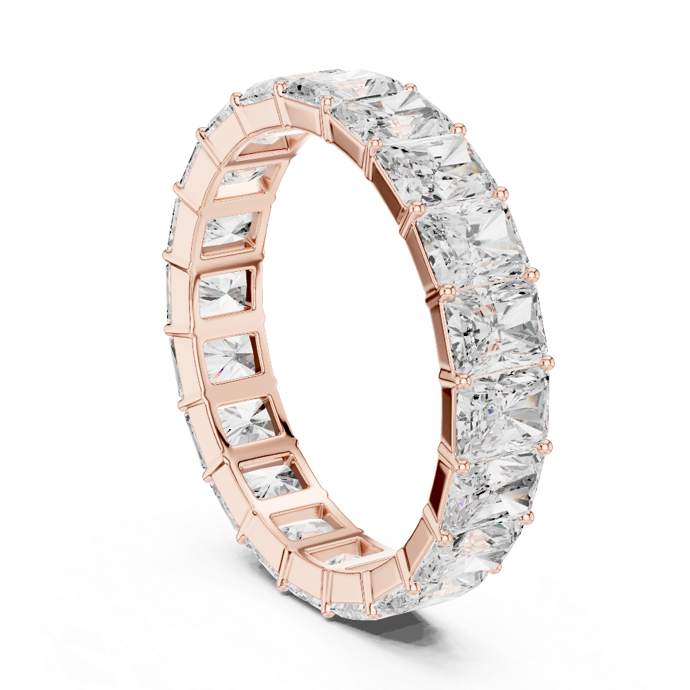 Men’s radiant eternity diamond ring in gold with lab grown diamonds by Signora Jewels