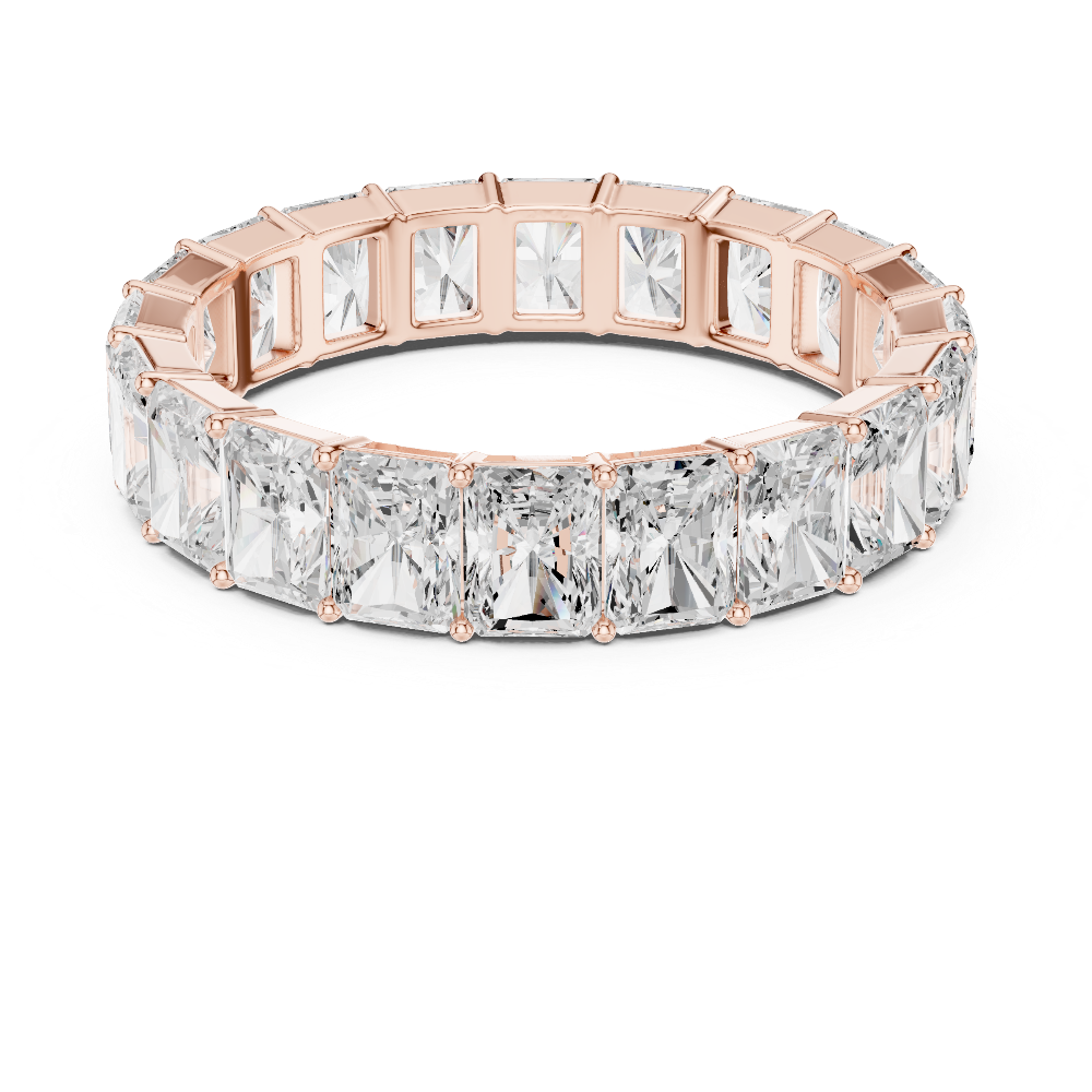 Men’s radiant eternity diamond ring in gold with lab grown diamonds by Signora Jewels