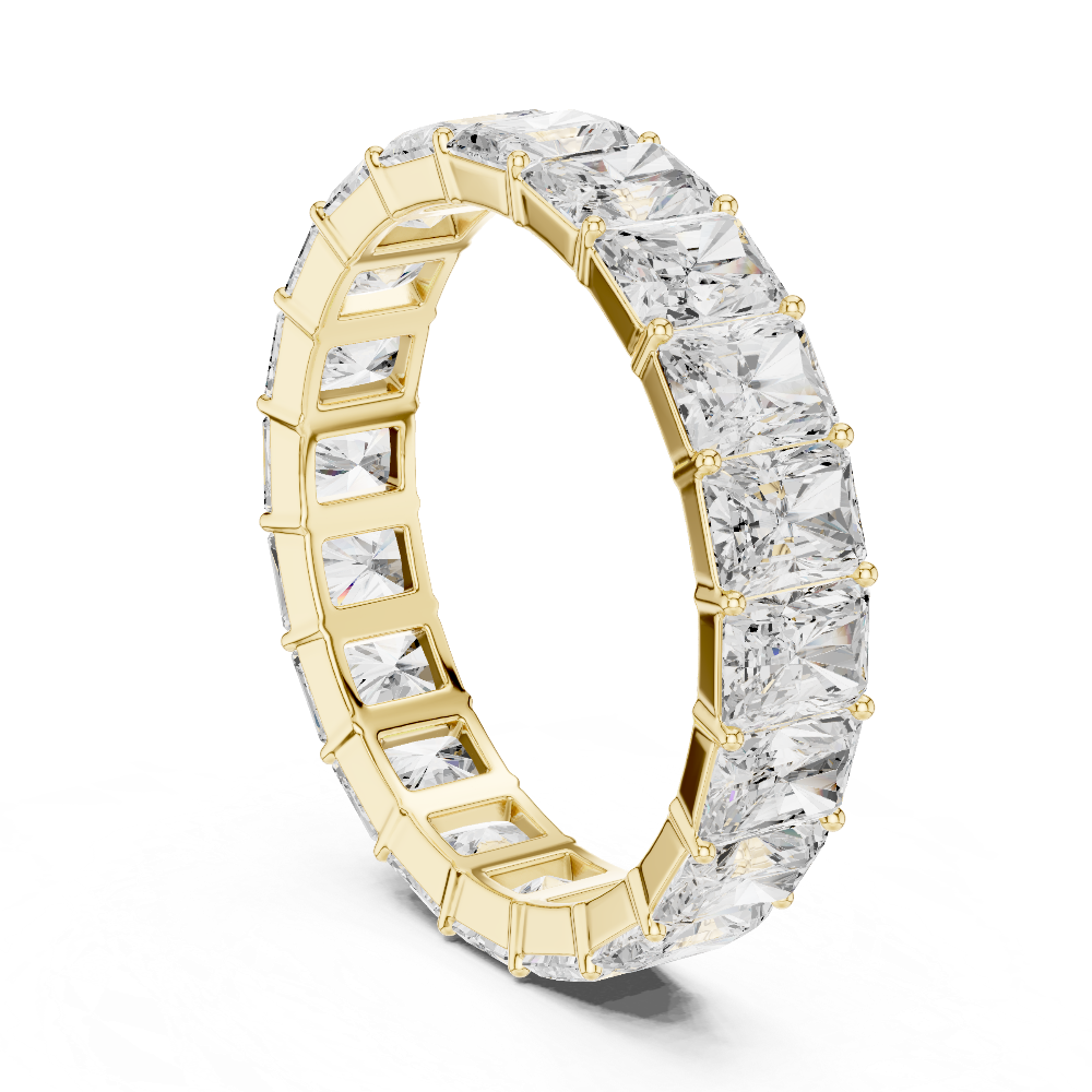 Men’s radiant eternity diamond ring in gold with lab grown diamonds by Signora Jewels
