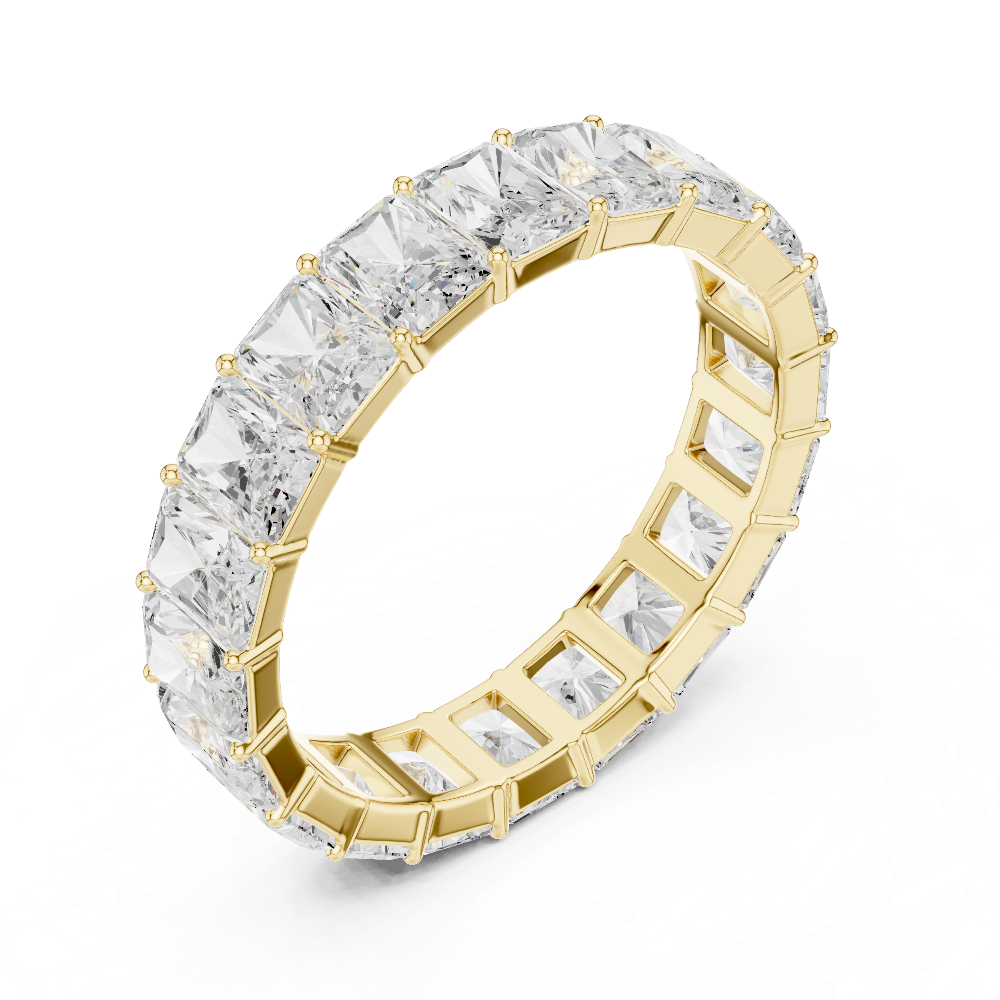 Men’s radiant eternity diamond ring in gold with lab grown diamonds by Signora Jewels