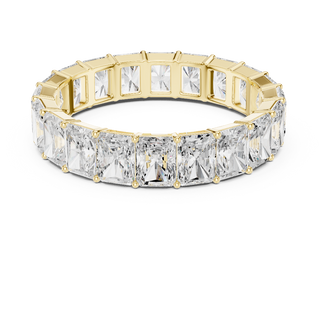 Radiant diamond men's eternity band in Yellow gold