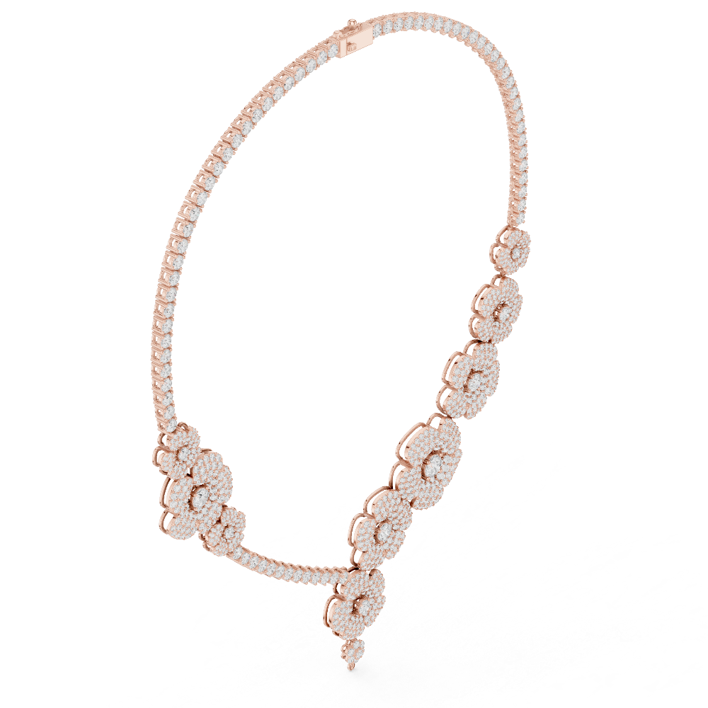 Floral diamond necklace set