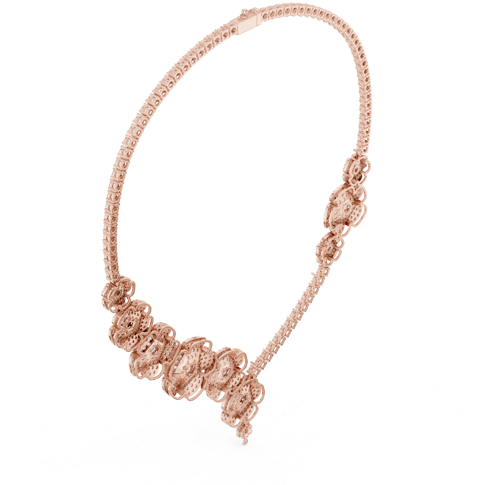 Floral diamond necklace set
