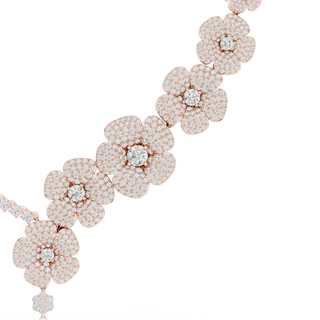 Floral diamond necklace set
