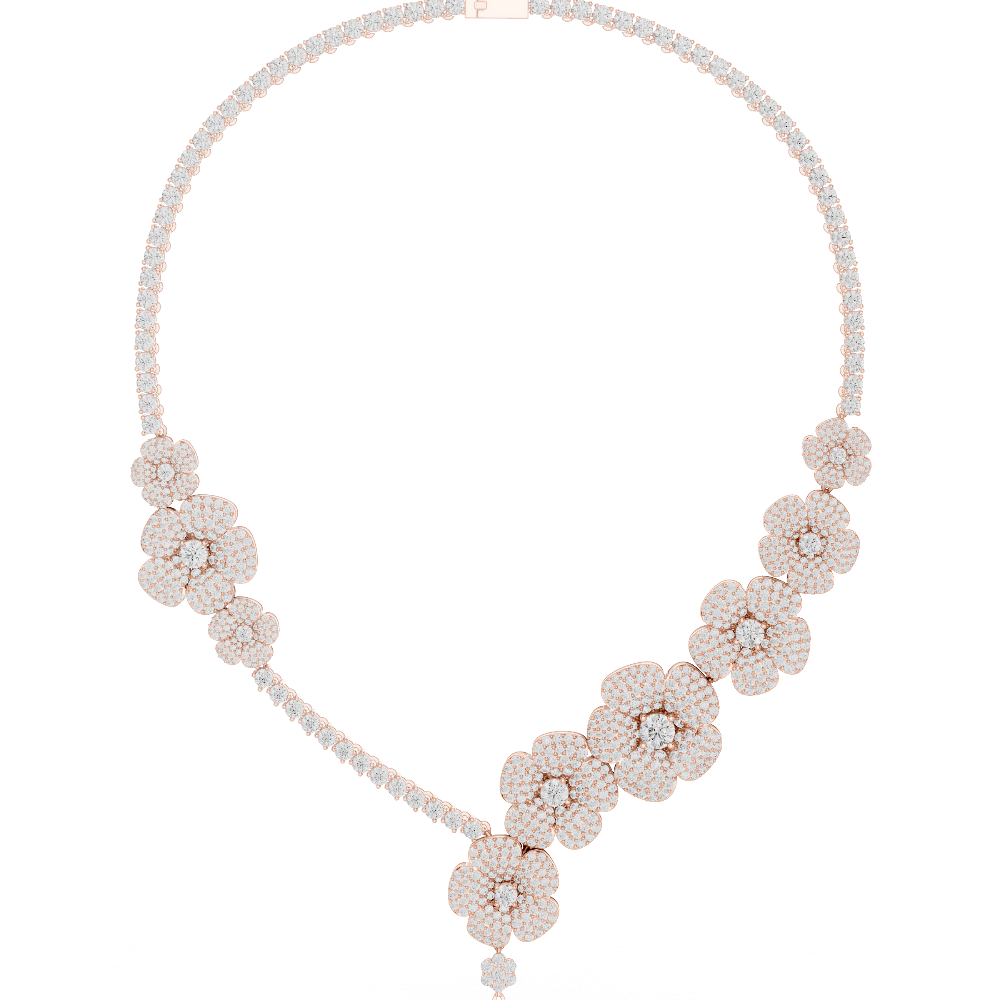Floral diamond necklace set