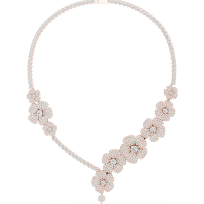 Floral diamond necklace set