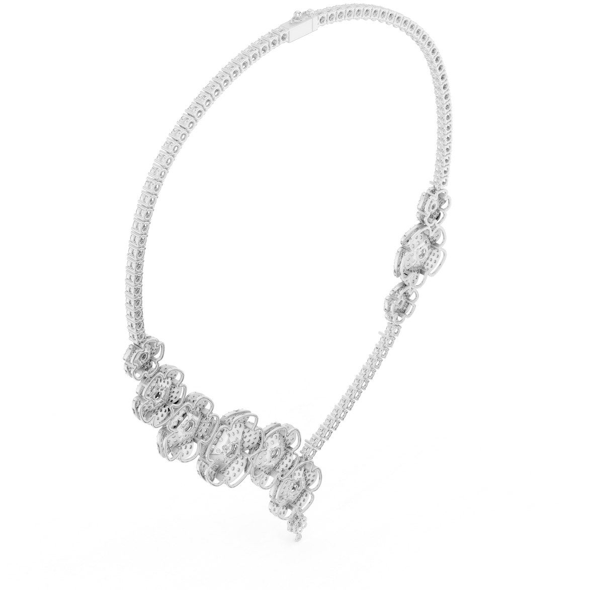 Floral diamond necklace set