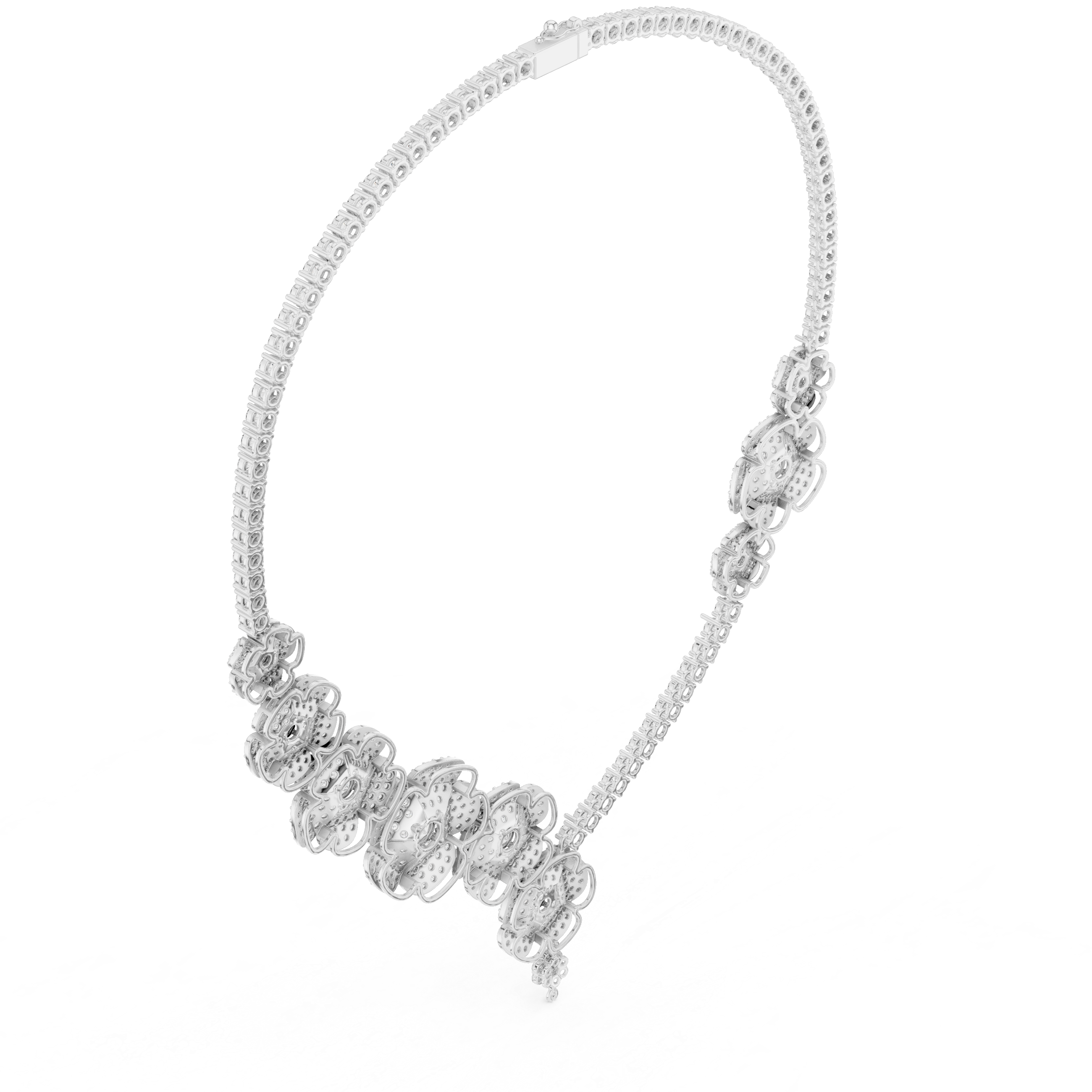 Floral diamond necklace set