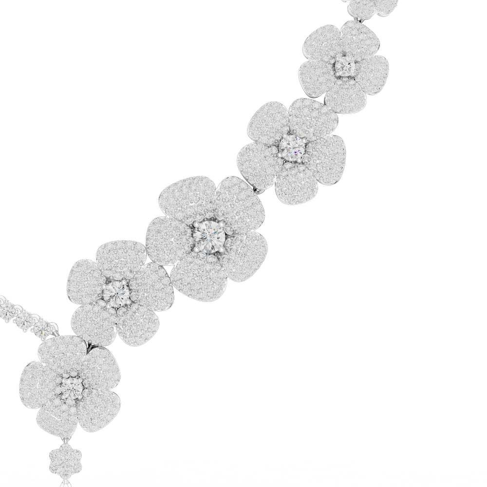 Floral diamond necklace set