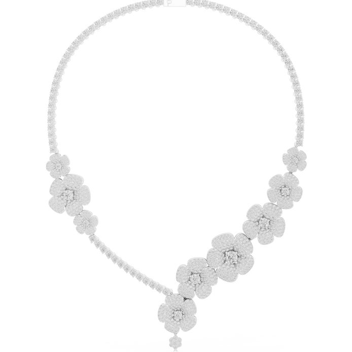 Floral diamond necklace set