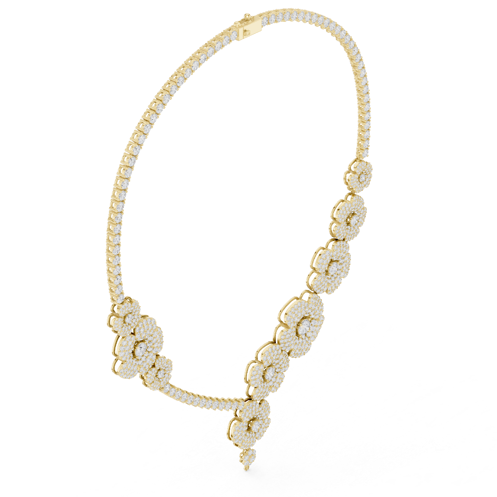 Floral diamond necklace set