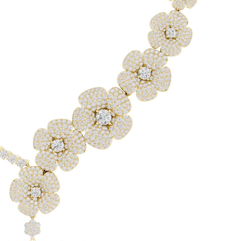 Floral diamond necklace set