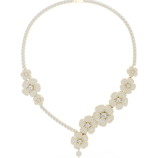Floral diamond necklace set