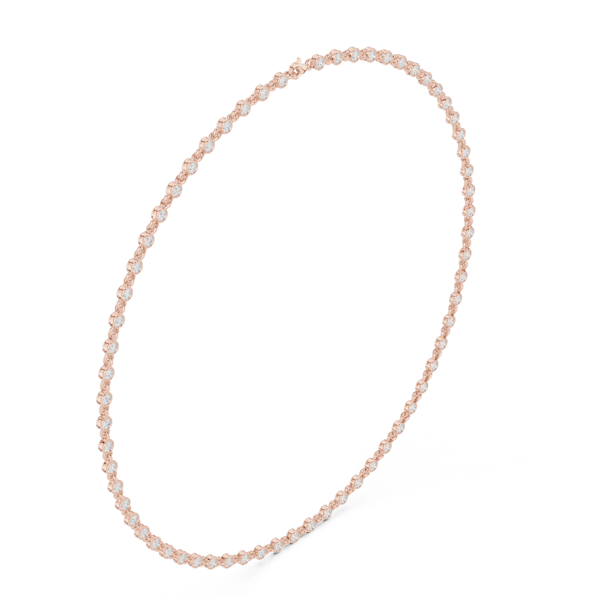 Bezel set diamond tennis necklace