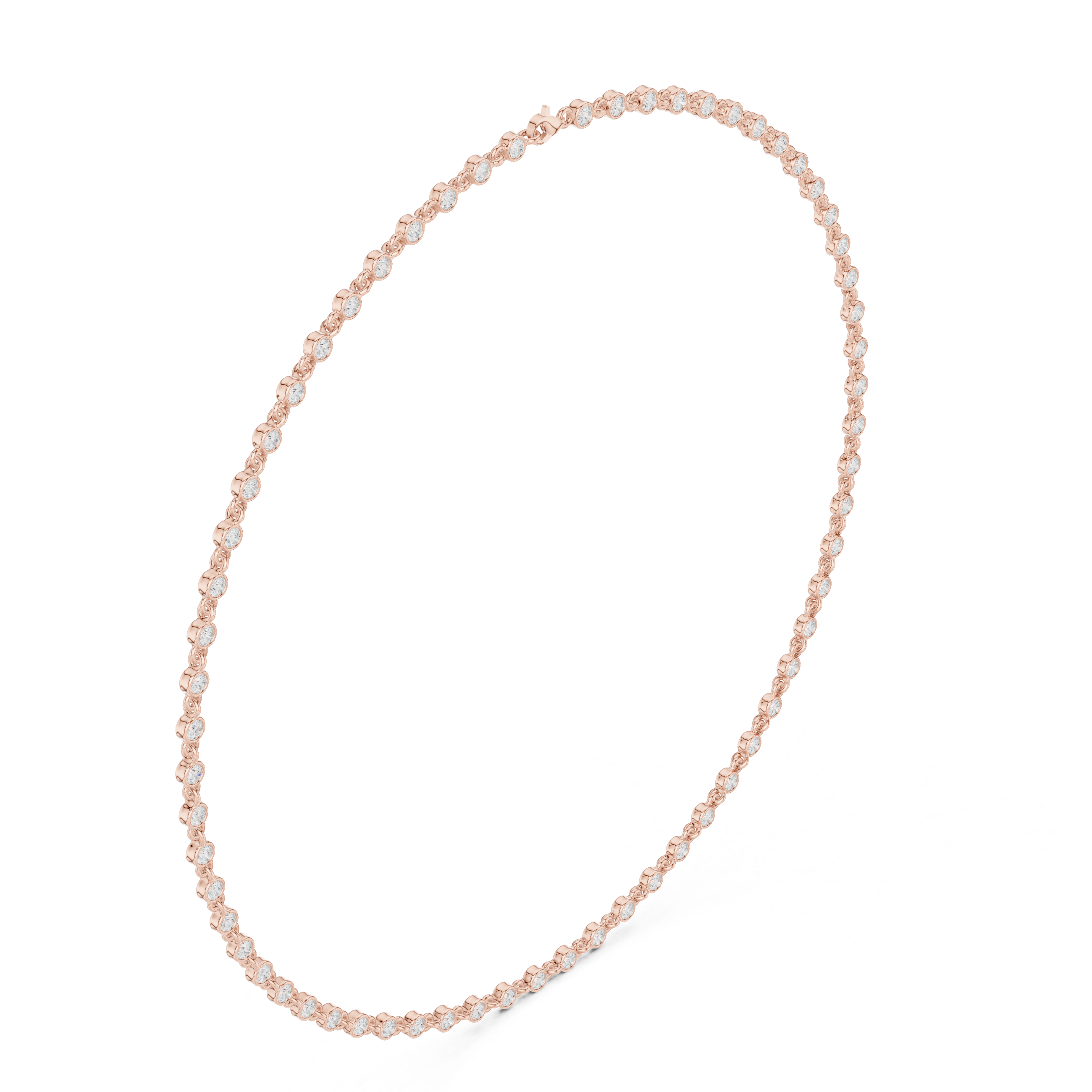 Bezel set diamond tennis necklace