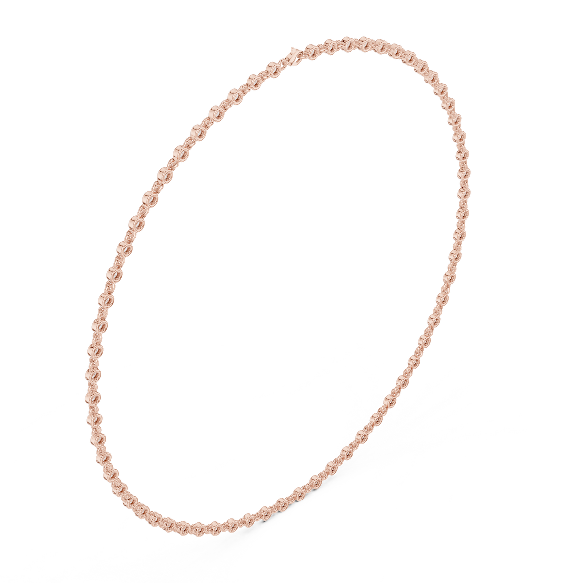 Bezel set diamond tennis necklace