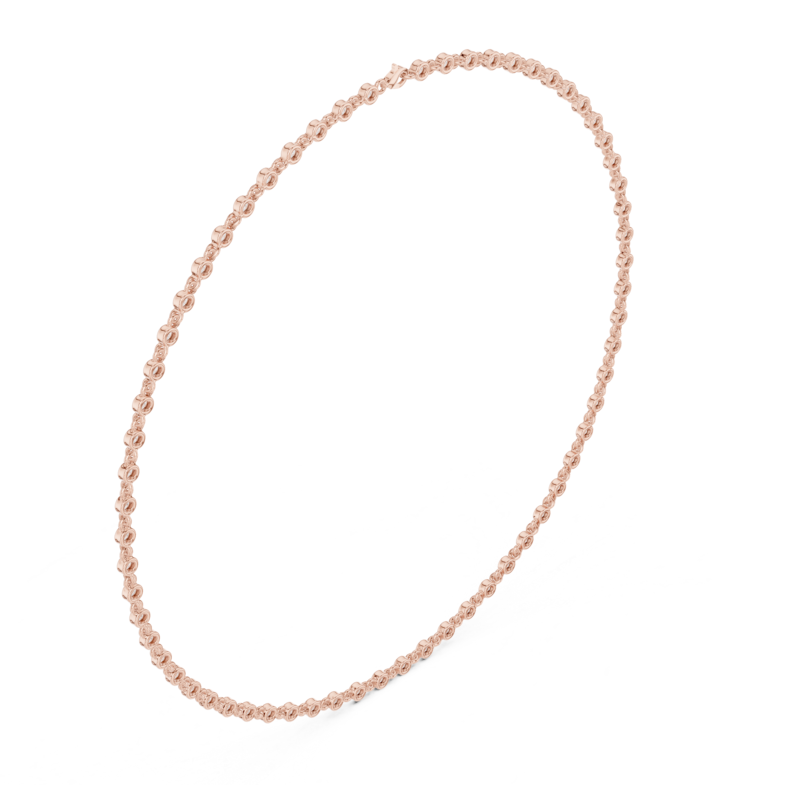 Bezel set diamond tennis necklace