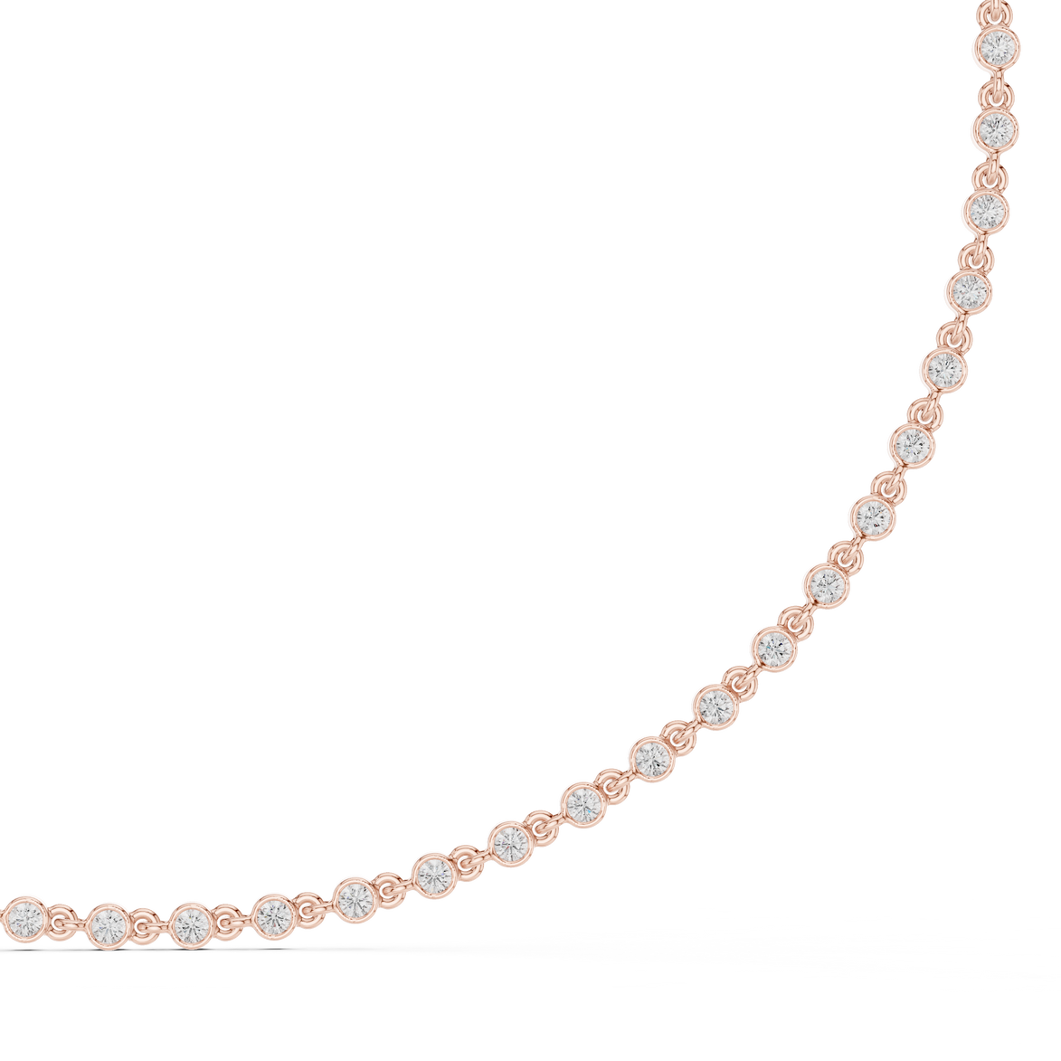 Bezel set diamond tennis necklace