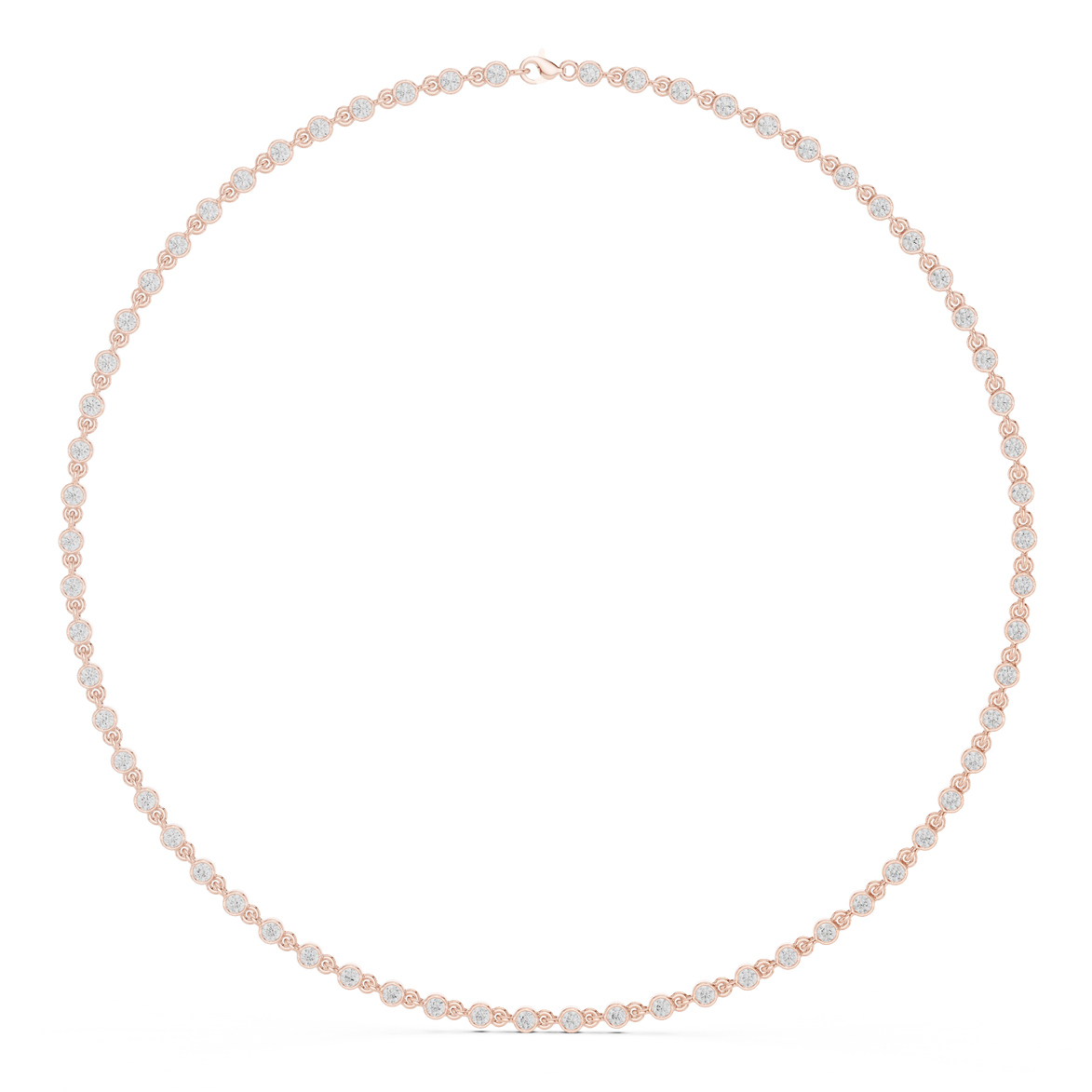 Bezel set diamond tennis necklace