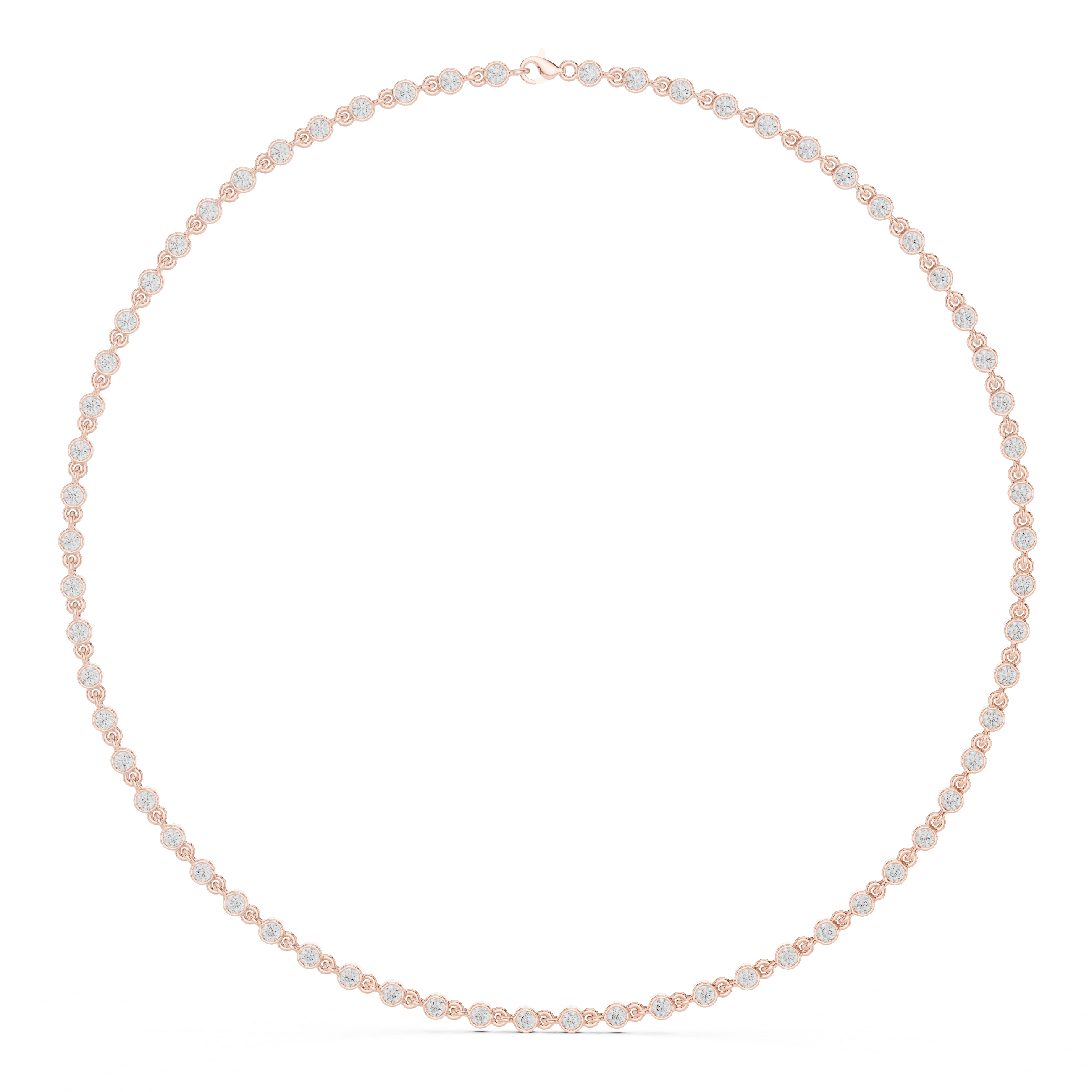 Bezel set diamond tennis necklace