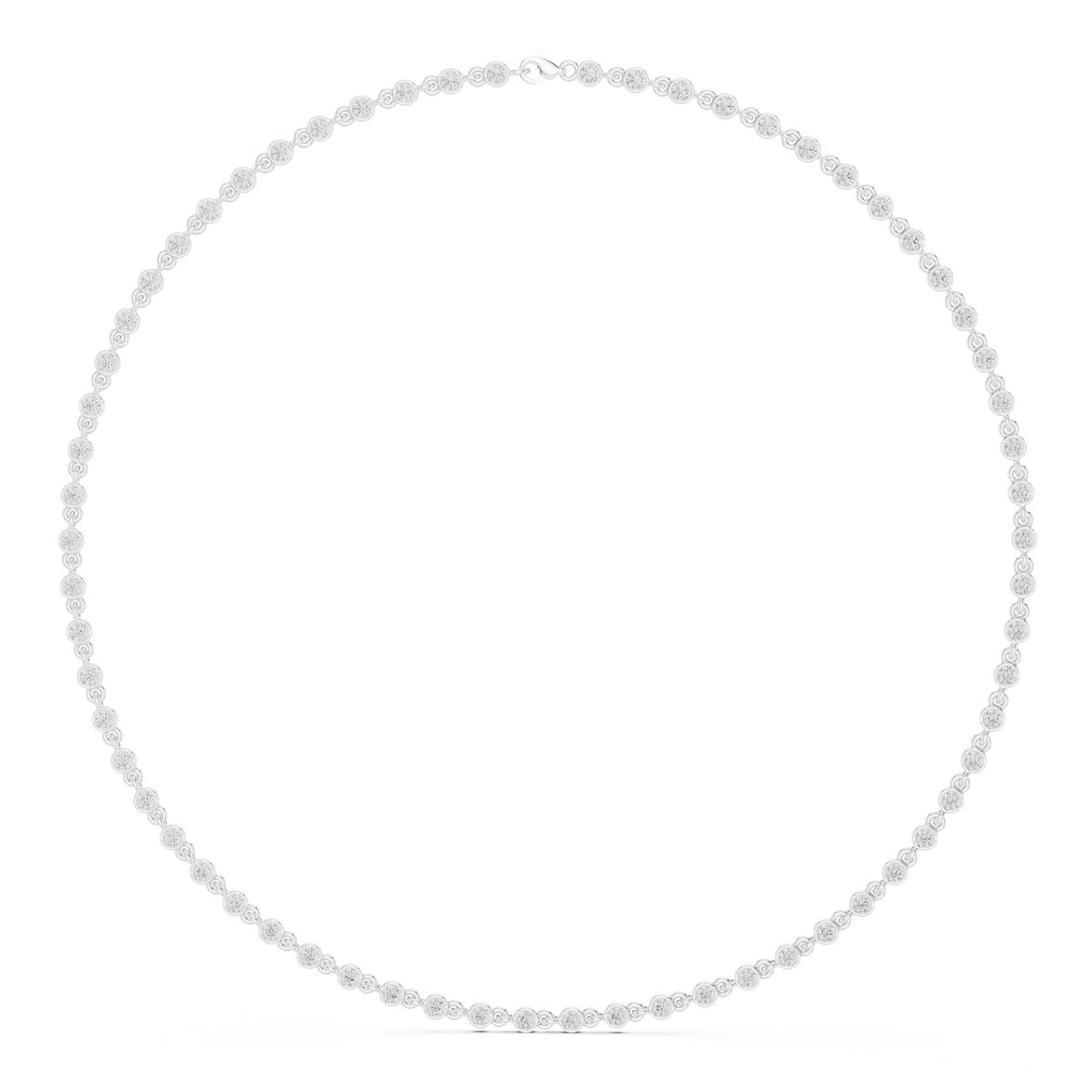 Bezel set diamond tennis necklace