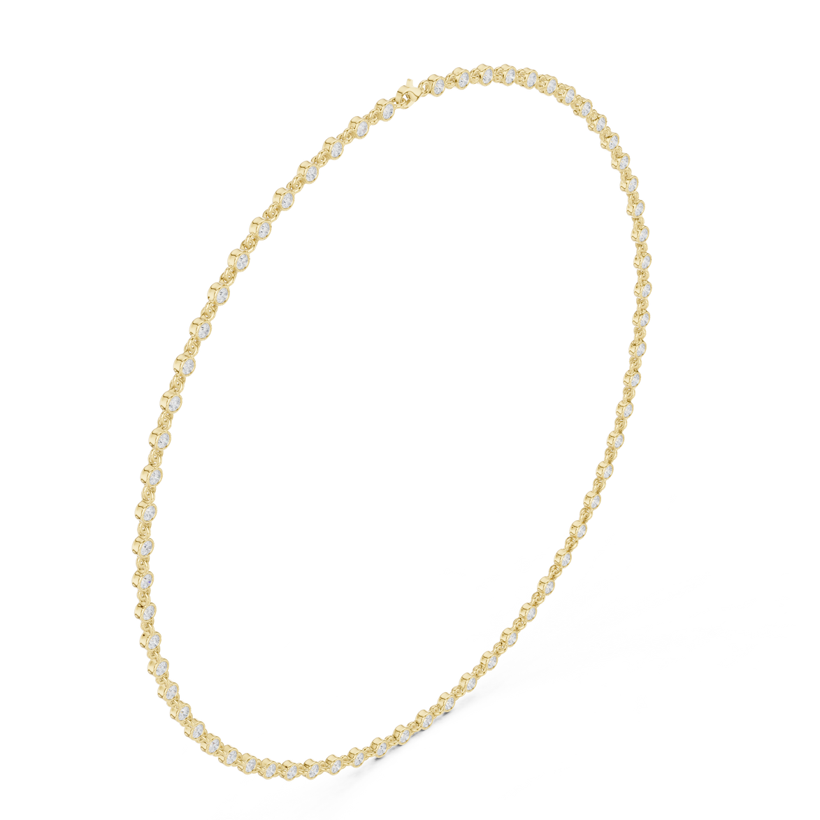 Bezel set diamond tennis necklace