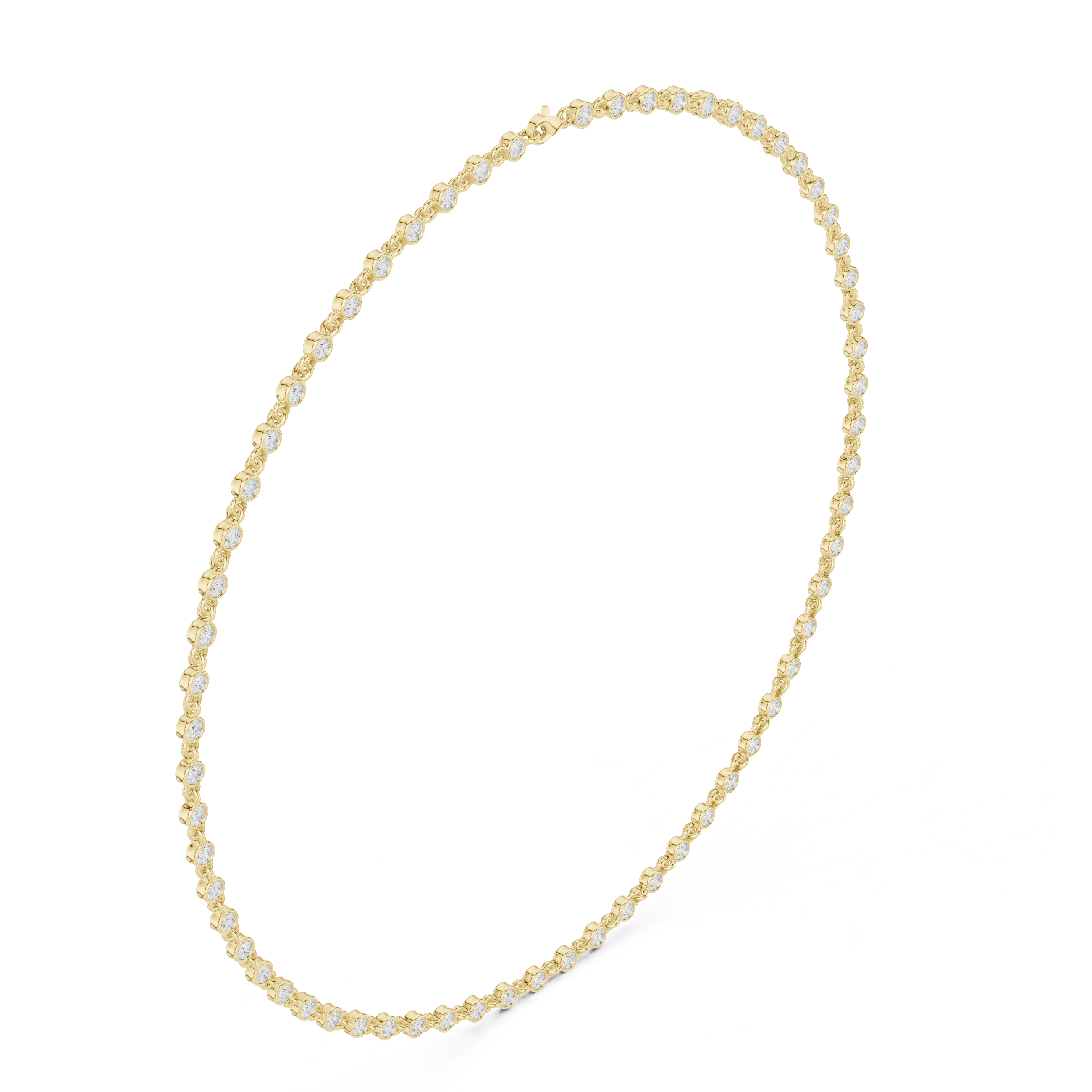 Bezel set diamond tennis necklace