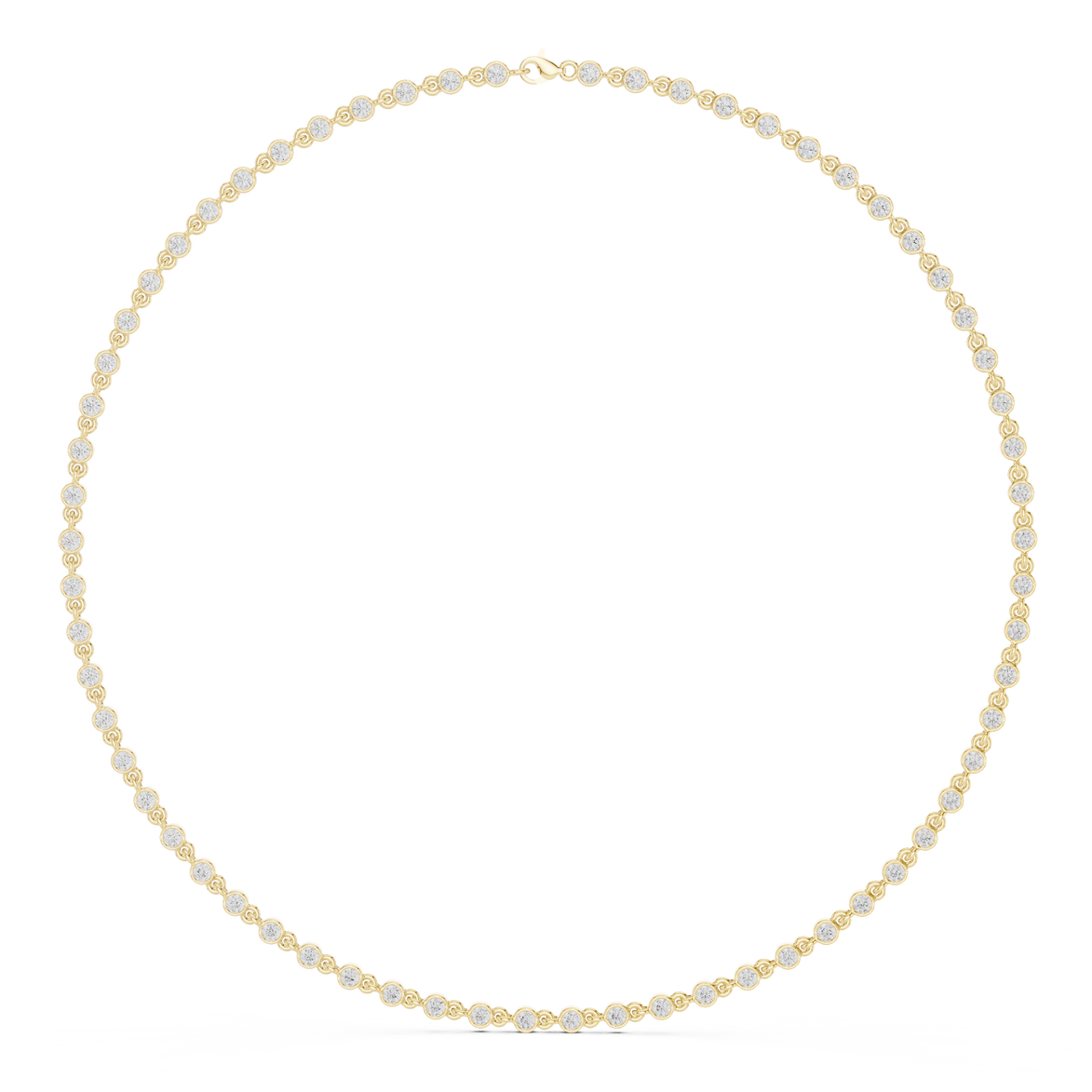 Bezel set diamond tennis necklace