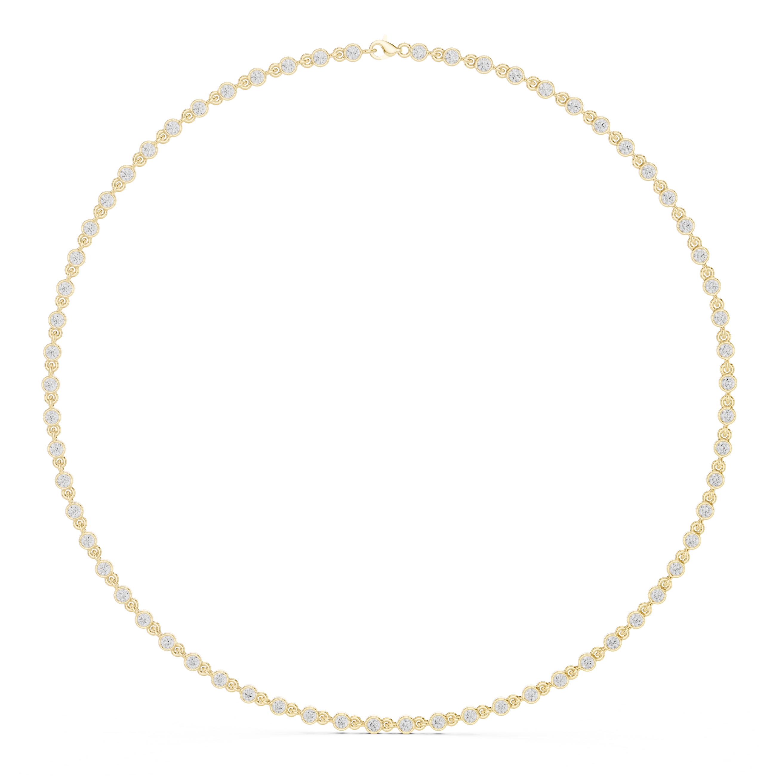 Bezel set diamond tennis necklace
