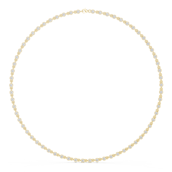 Bezel set diamond tennis necklace
