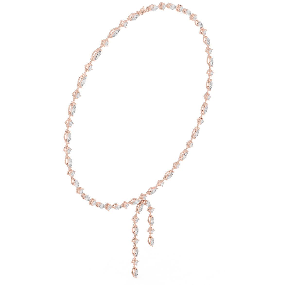 Marquise diamond drop necklace with dangling design