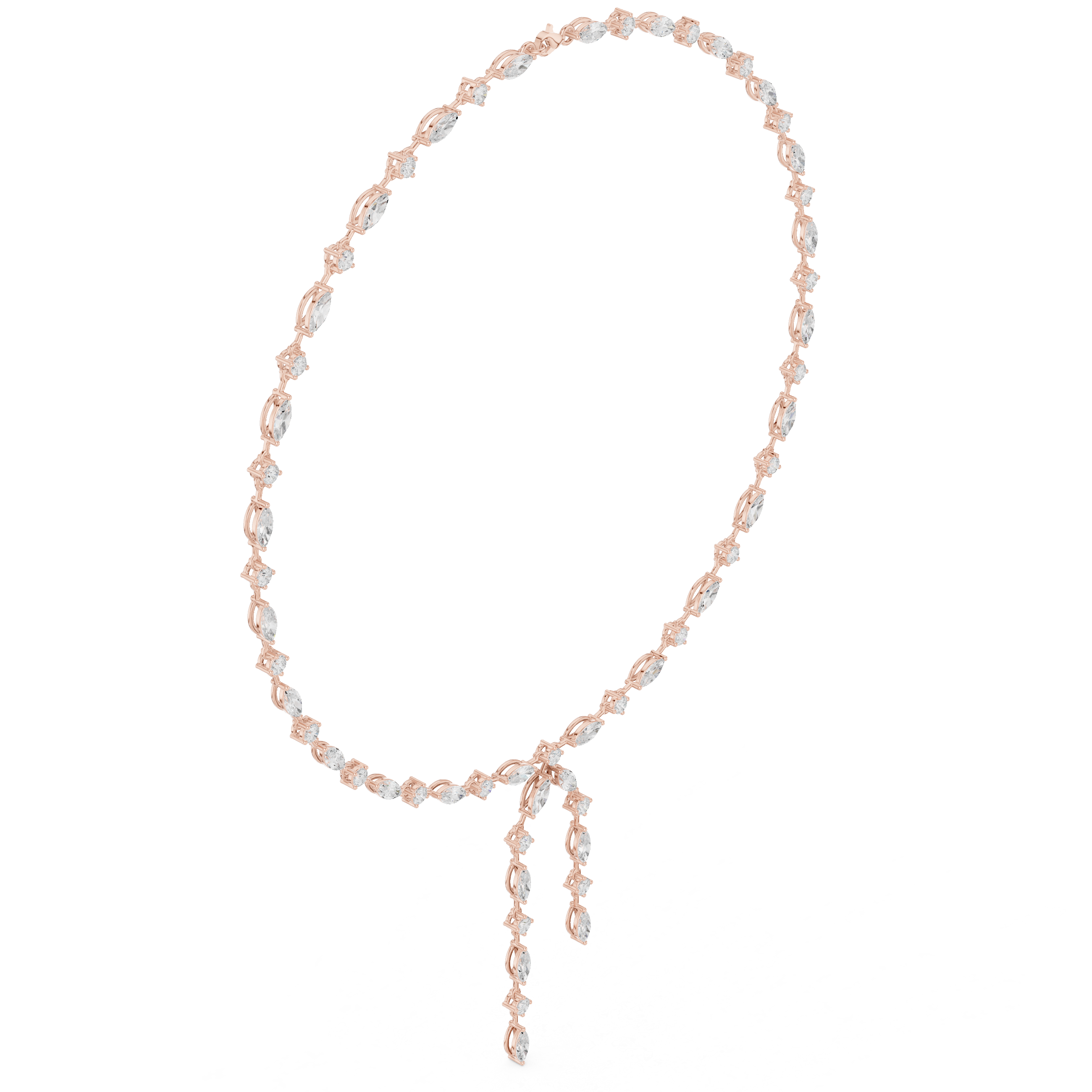 Marquise diamond drop necklace with dangling design