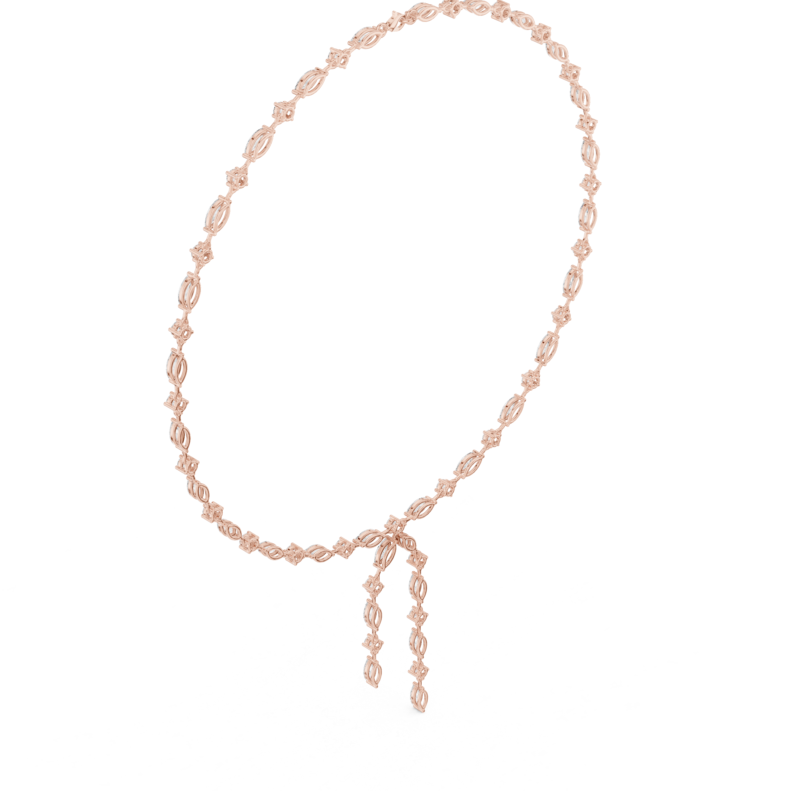 Marquise diamond drop necklace with dangling design